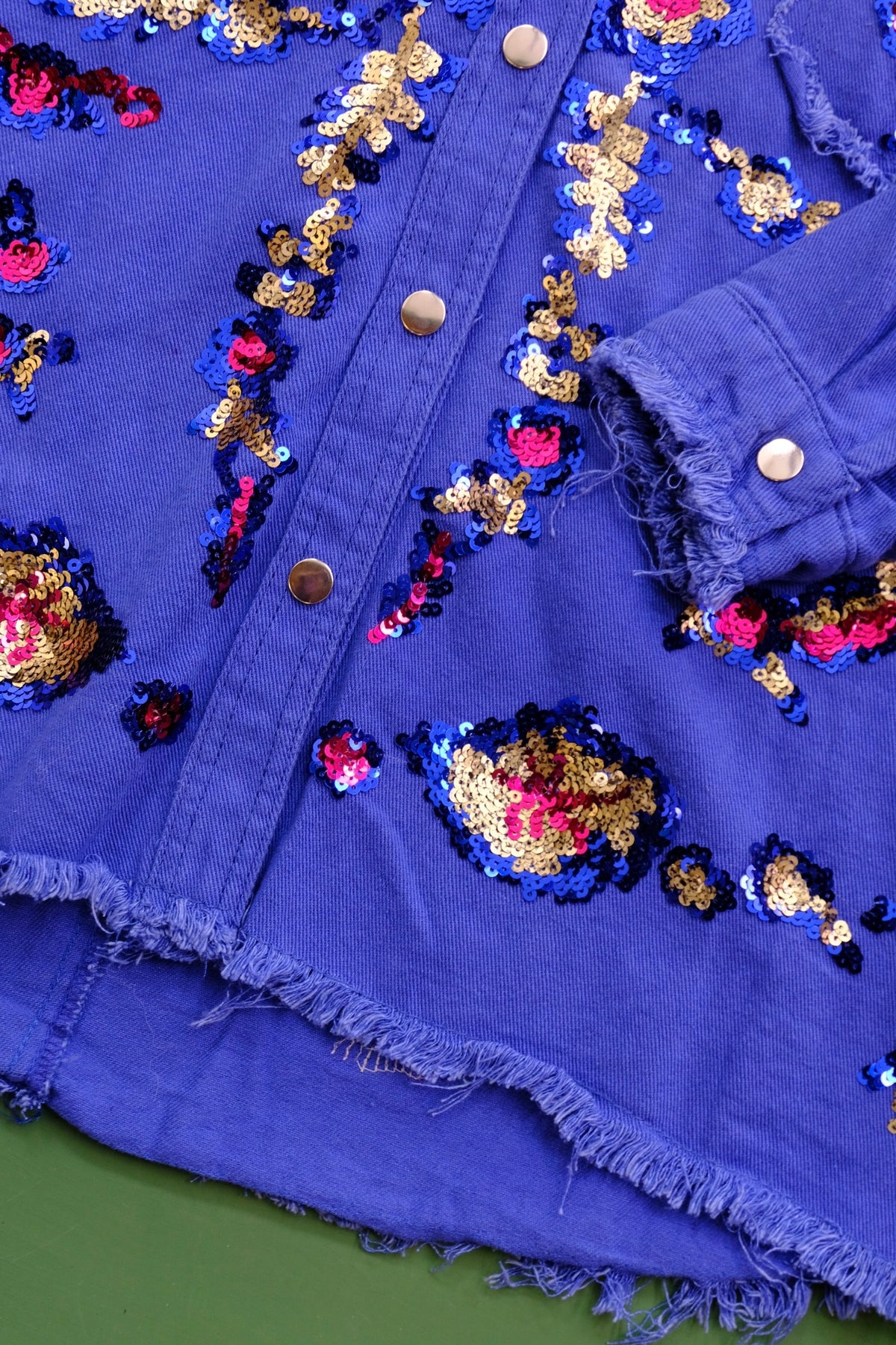 CHAQUETA LENTEJUELAS AZUL
