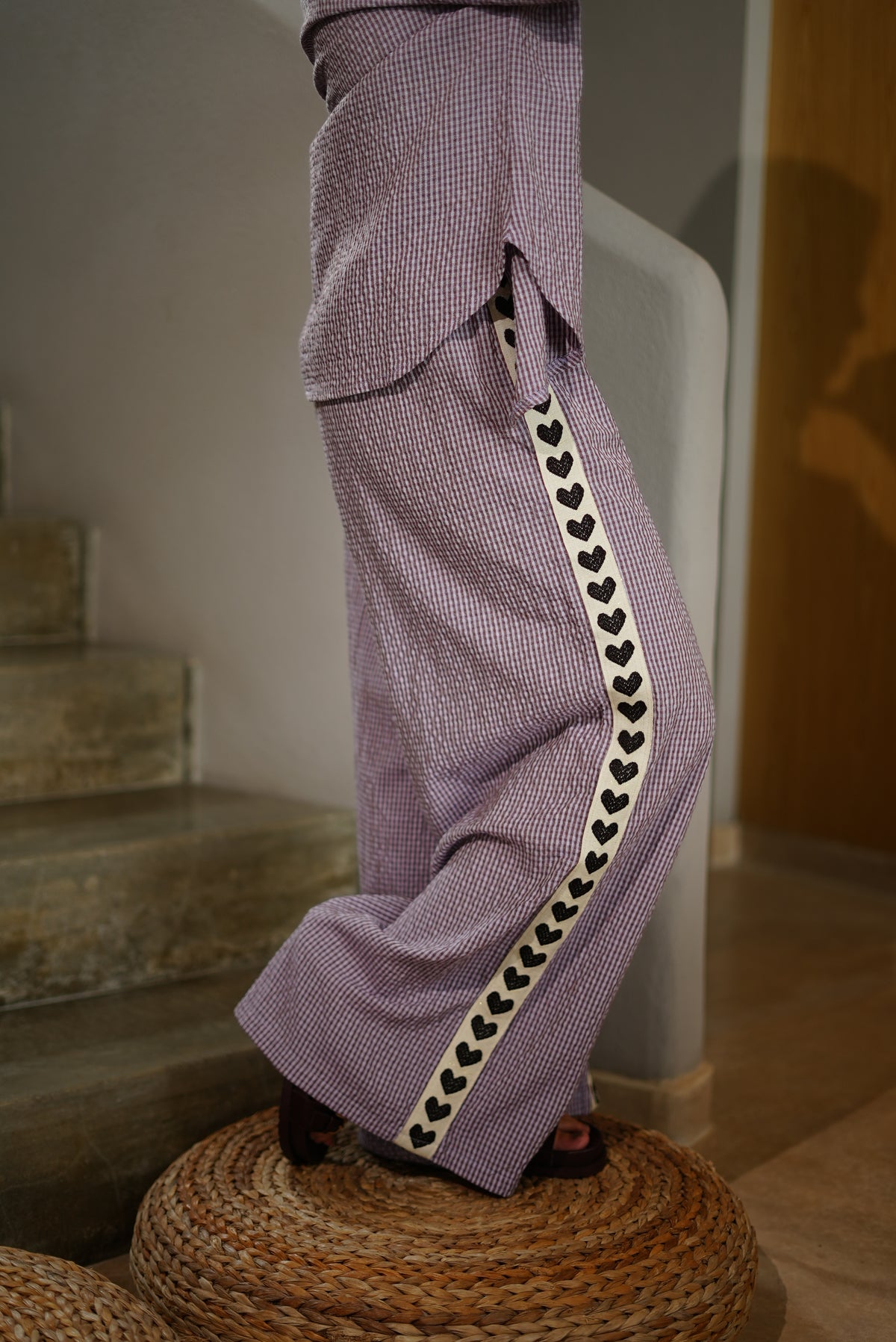 PANTALON RAYAS CON BANDA CORAZON