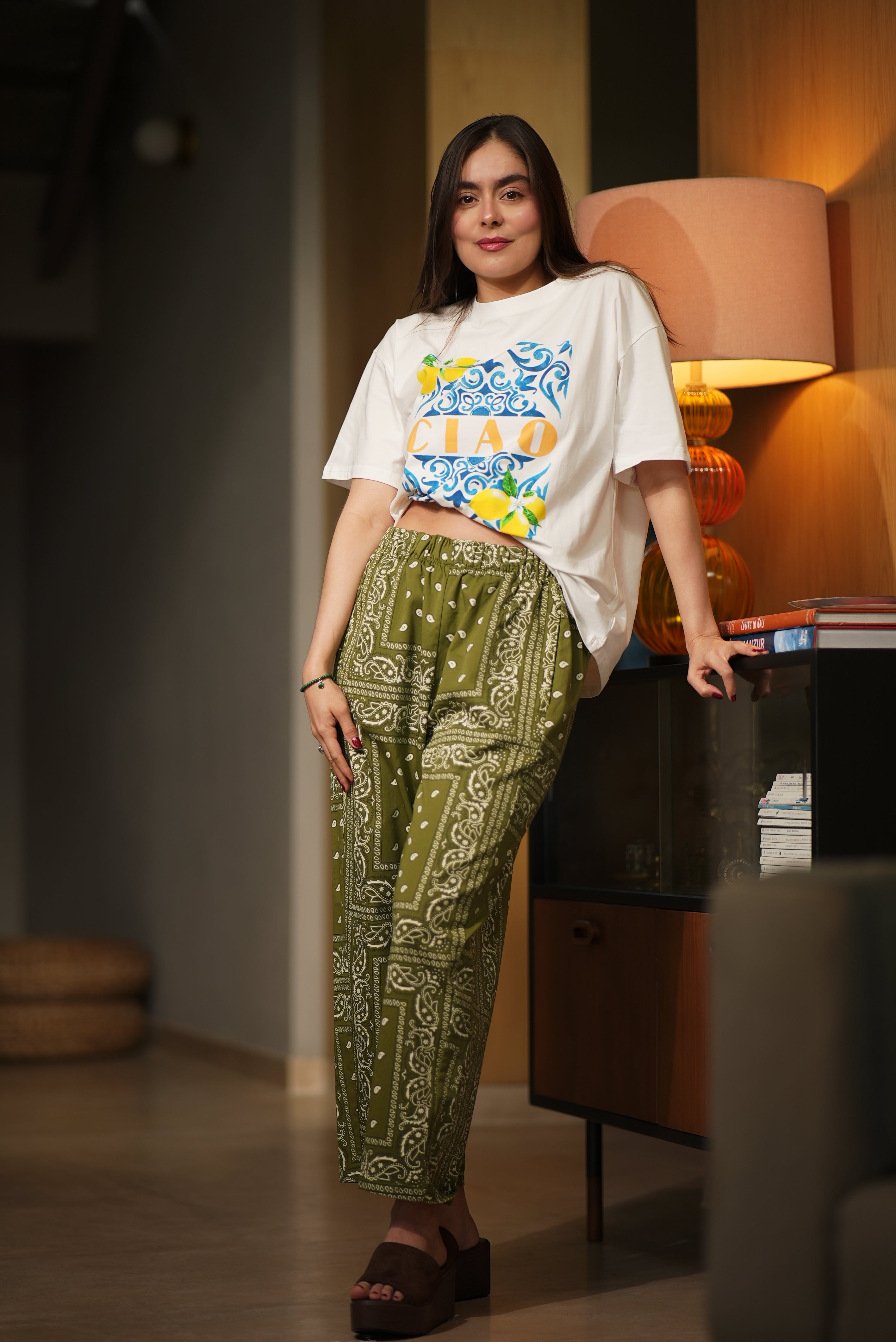 PANTALON PAISLEY VERDE