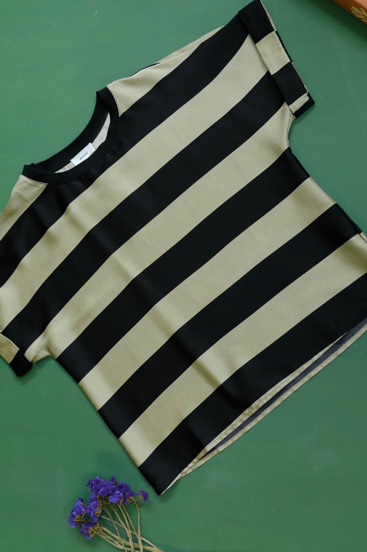 CAMISETA RAYAS VERDE NEGRA