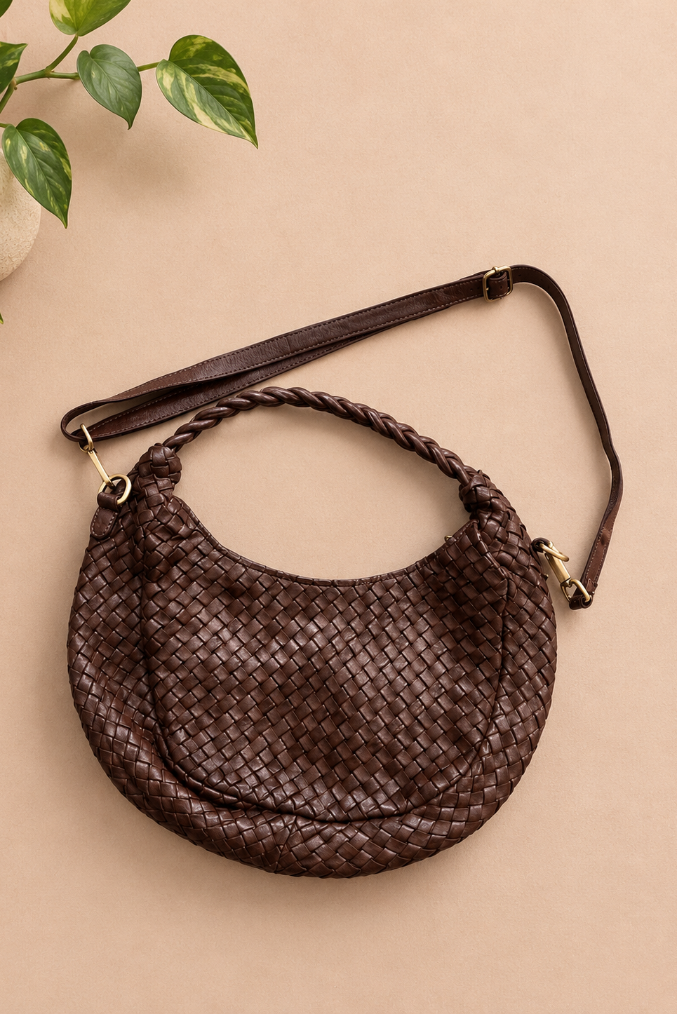 BOLSO TRENZADO CUERO
