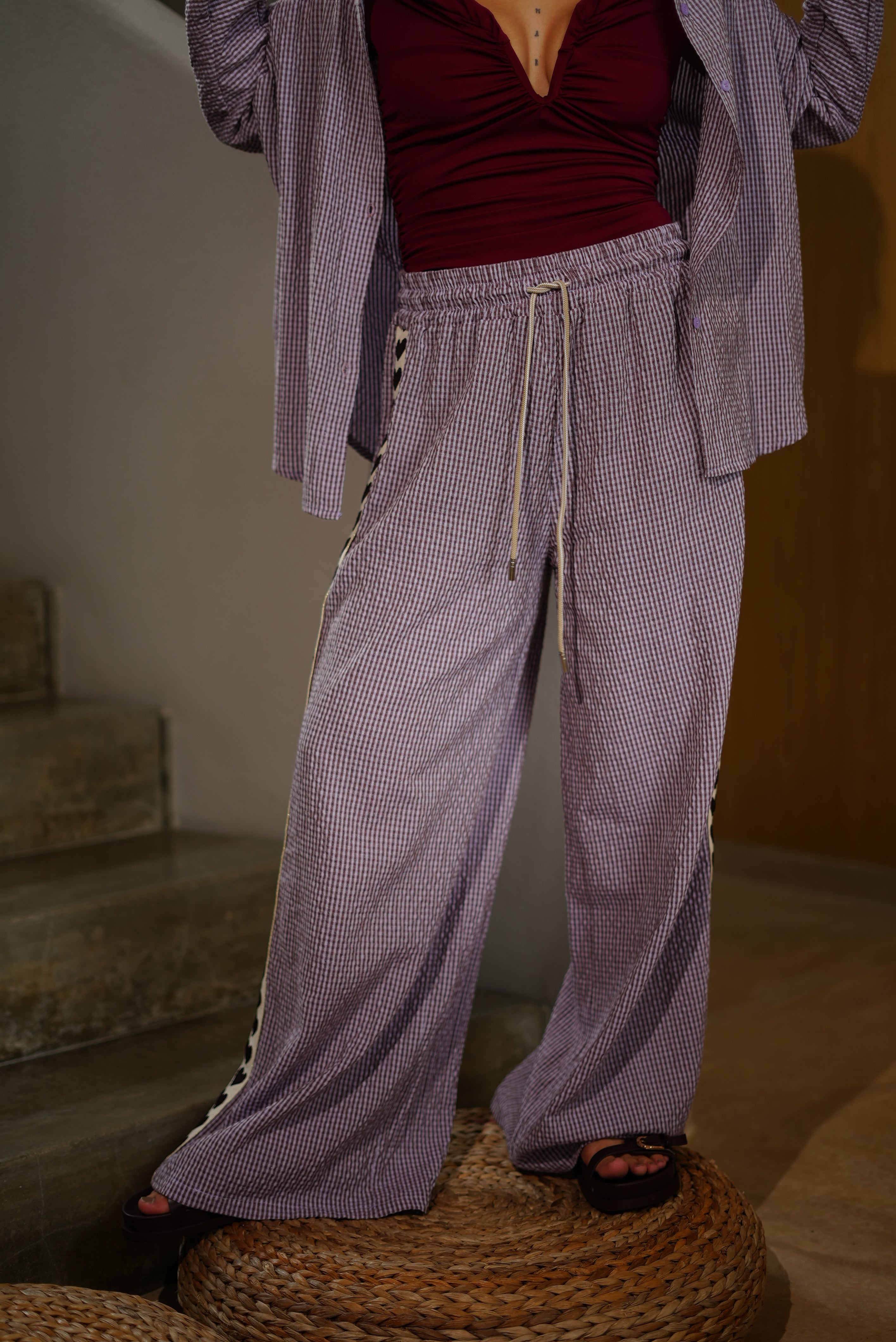 PANTALON RAYAS CON BANDA CORAZON