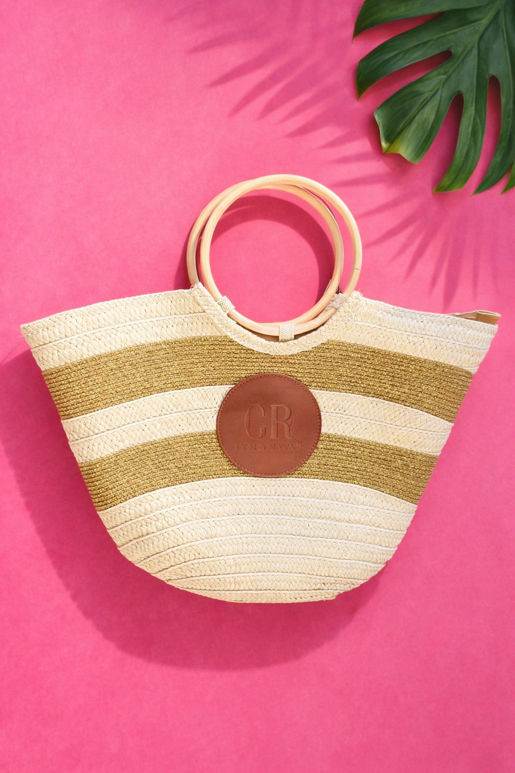 BOLSO PLAYA YUTE Y DORADO
