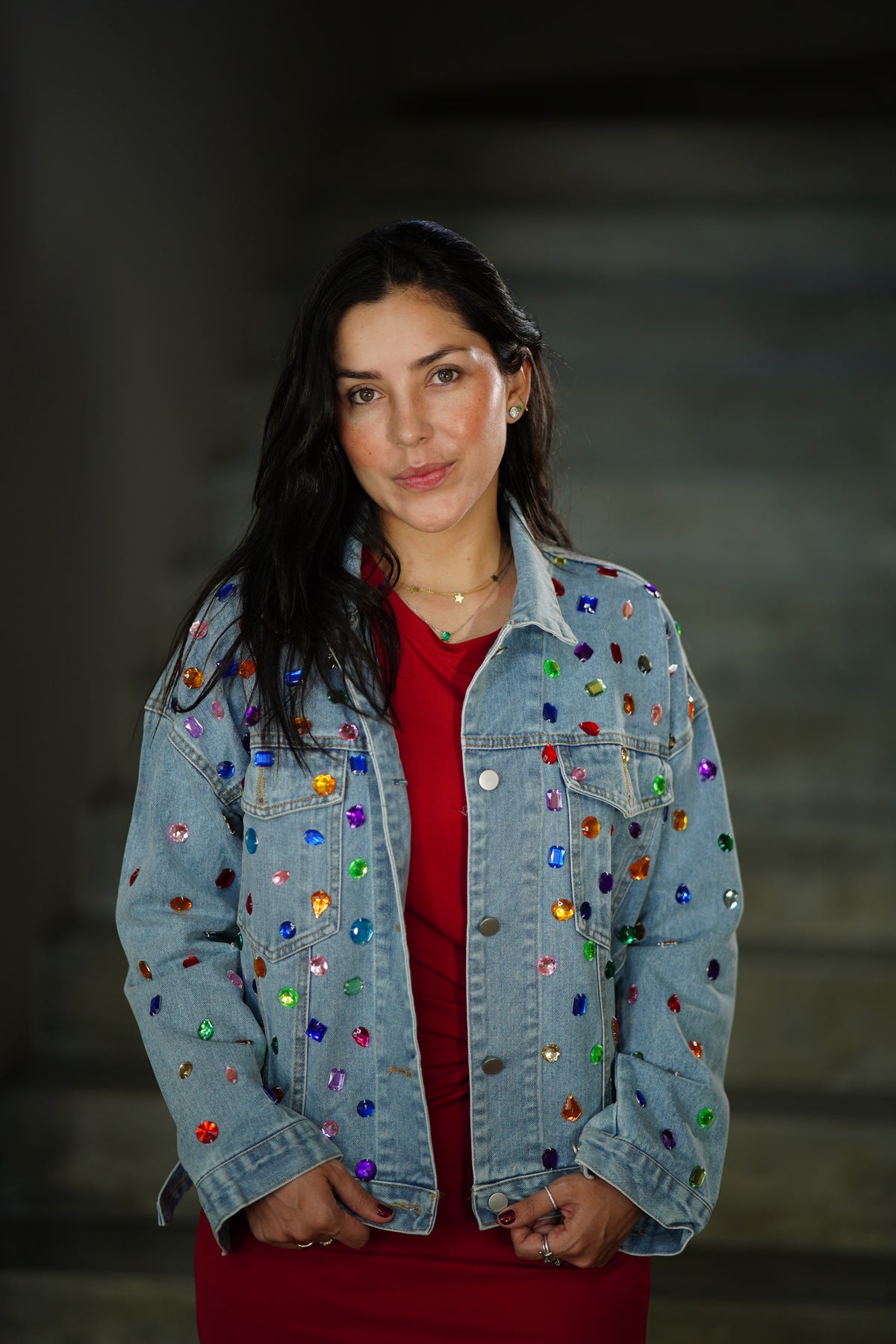 CHAQUETA JEAN APLIQUES