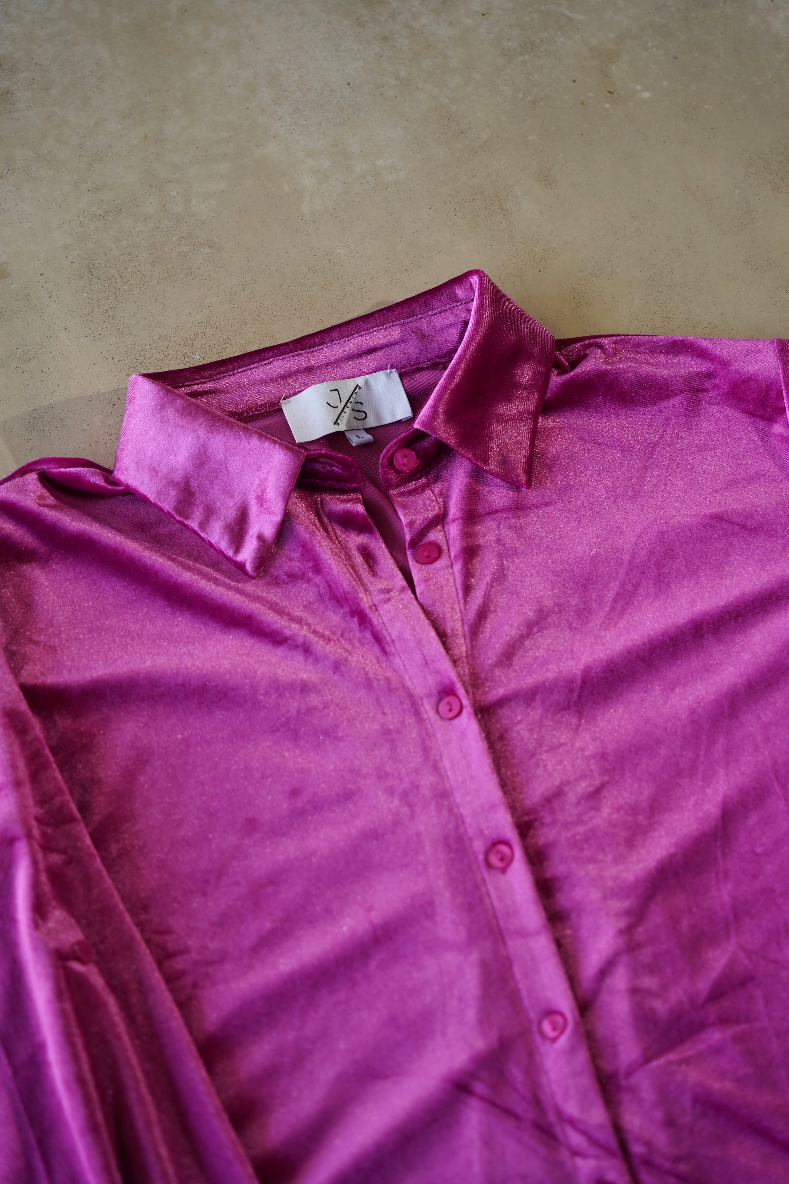 CAMISA VELVET FUCSIA