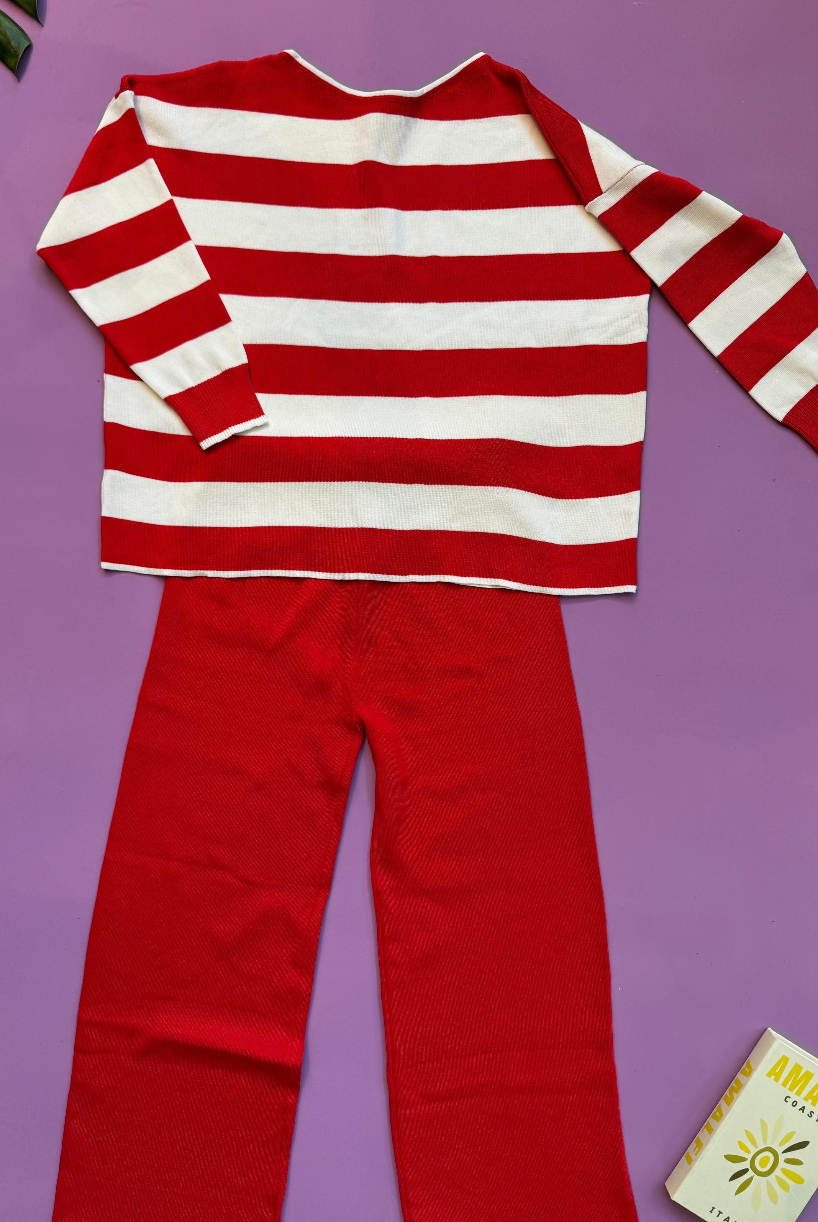 CONJUNTO RAYAS ROJO