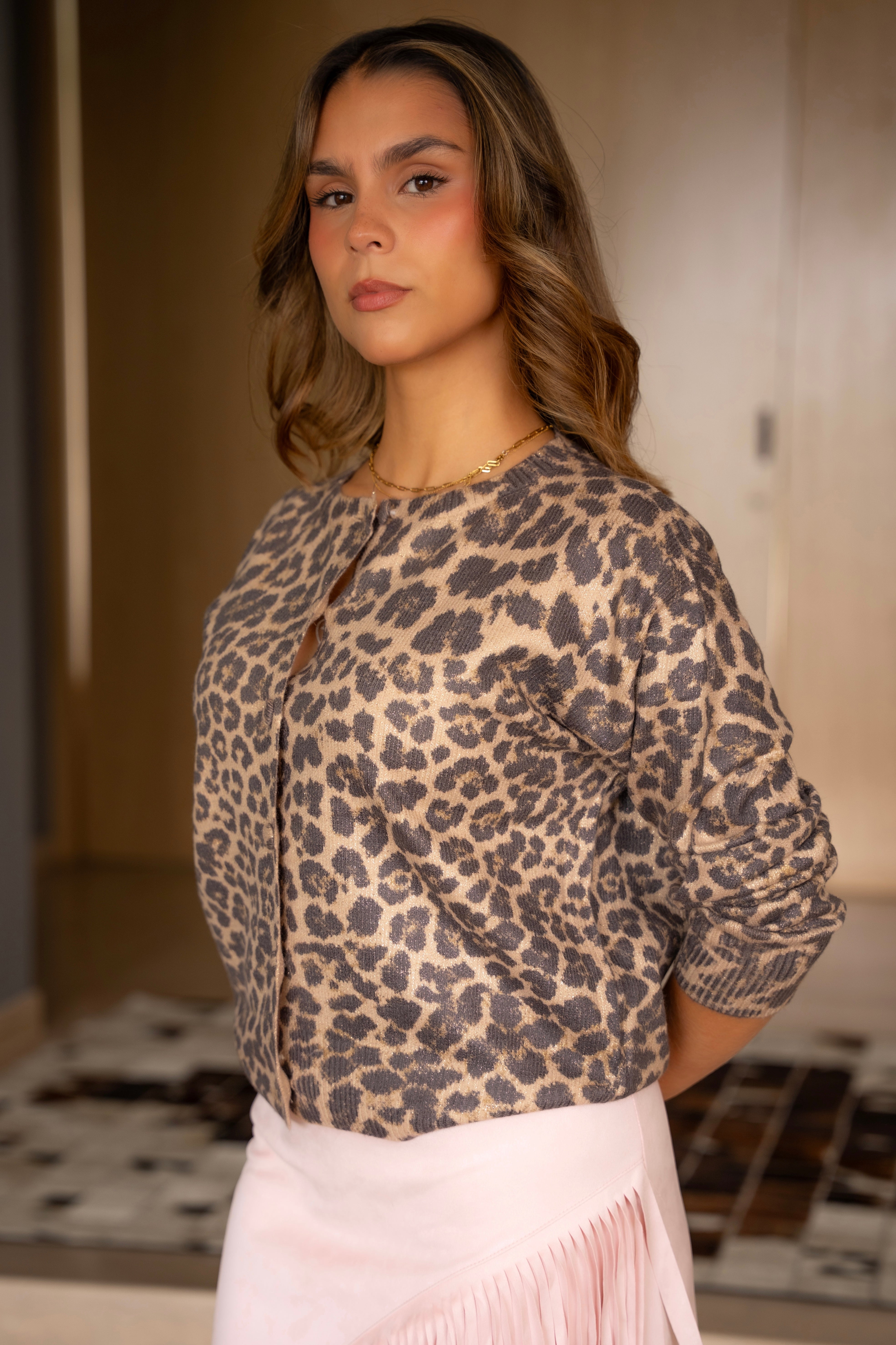 SAQUITO BOTONES LEOPARDO