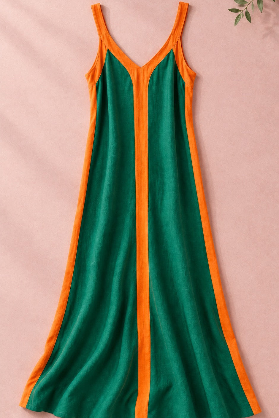VESTIDO VERDE NARANJA