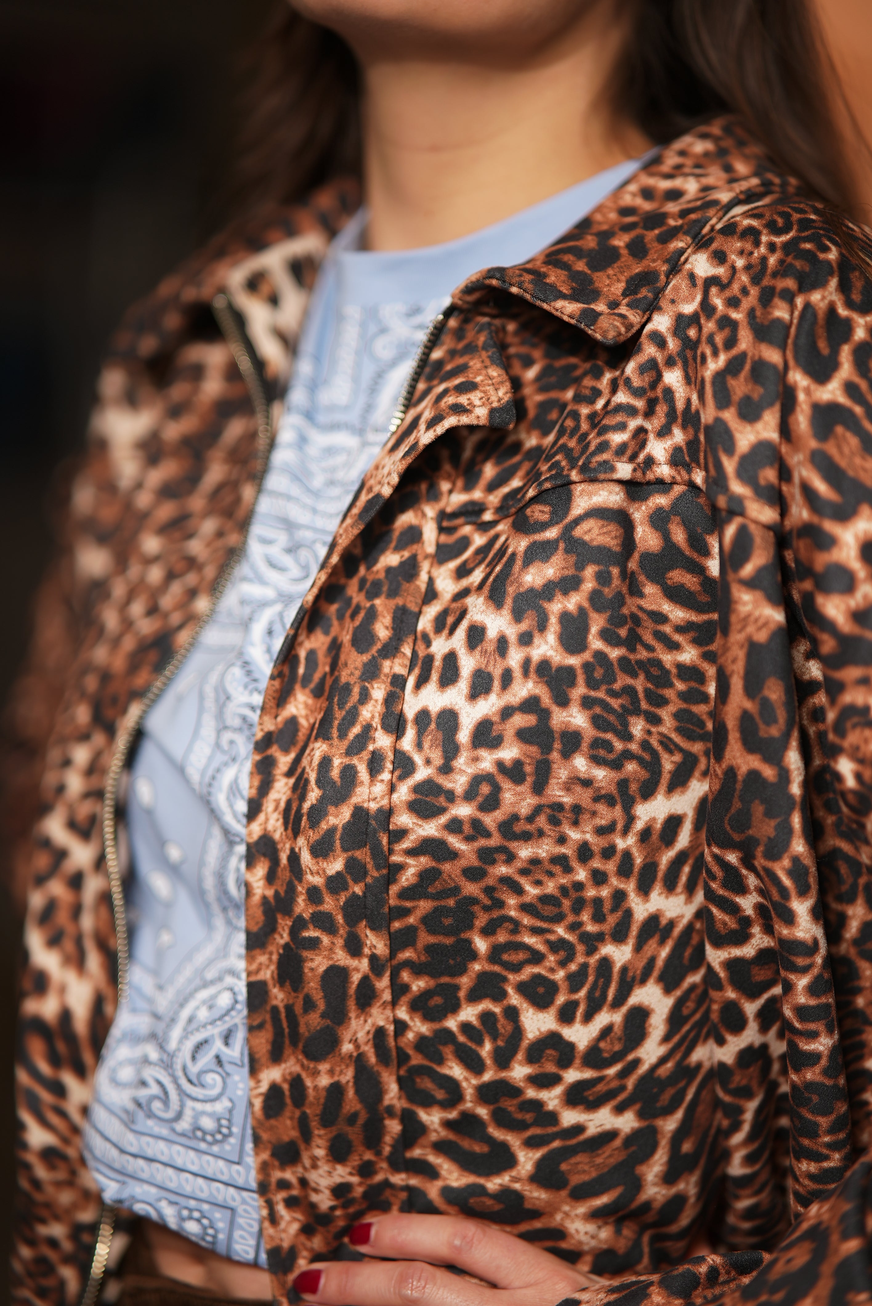 BOMBER LEOPARD OSCURO