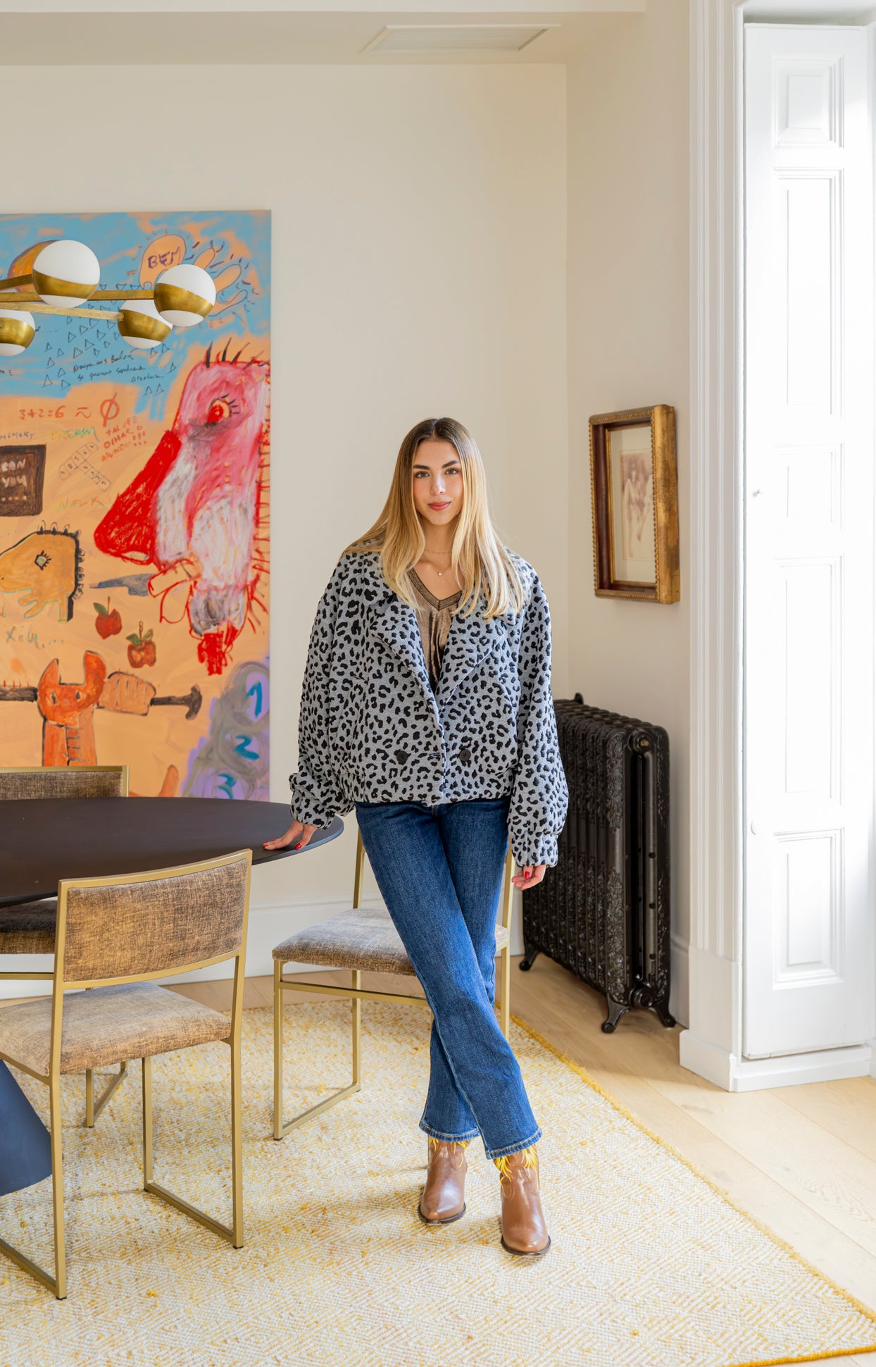 CHAQUETA GRIS LEOPARDO