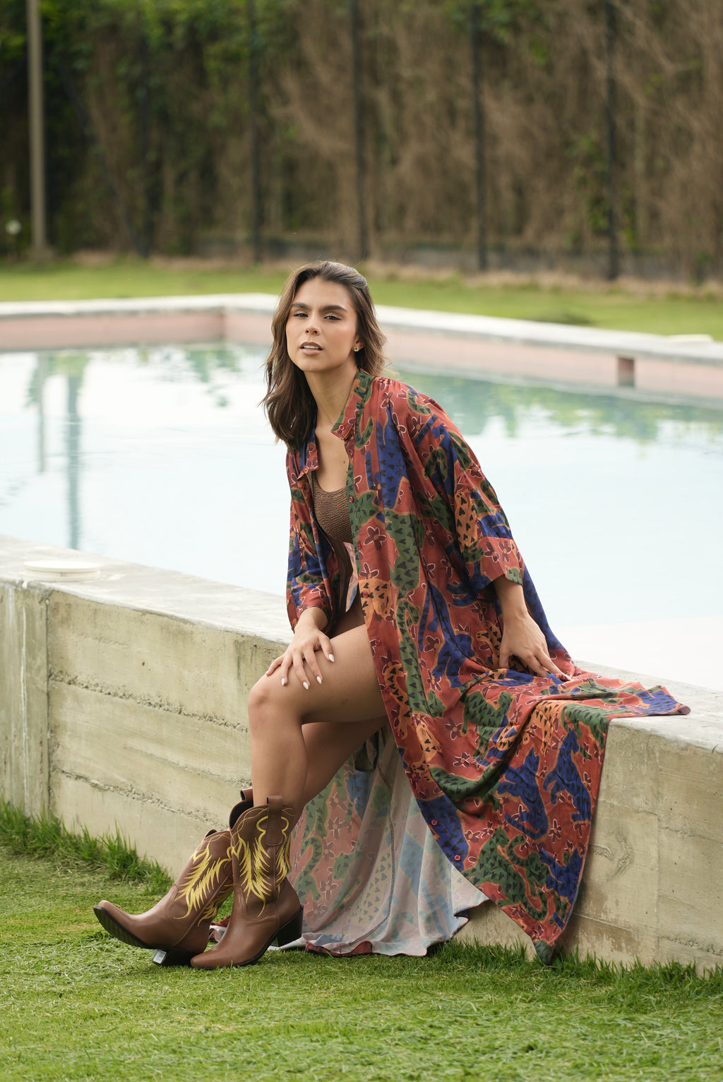 VESTIDO KIMONO A MOTIF