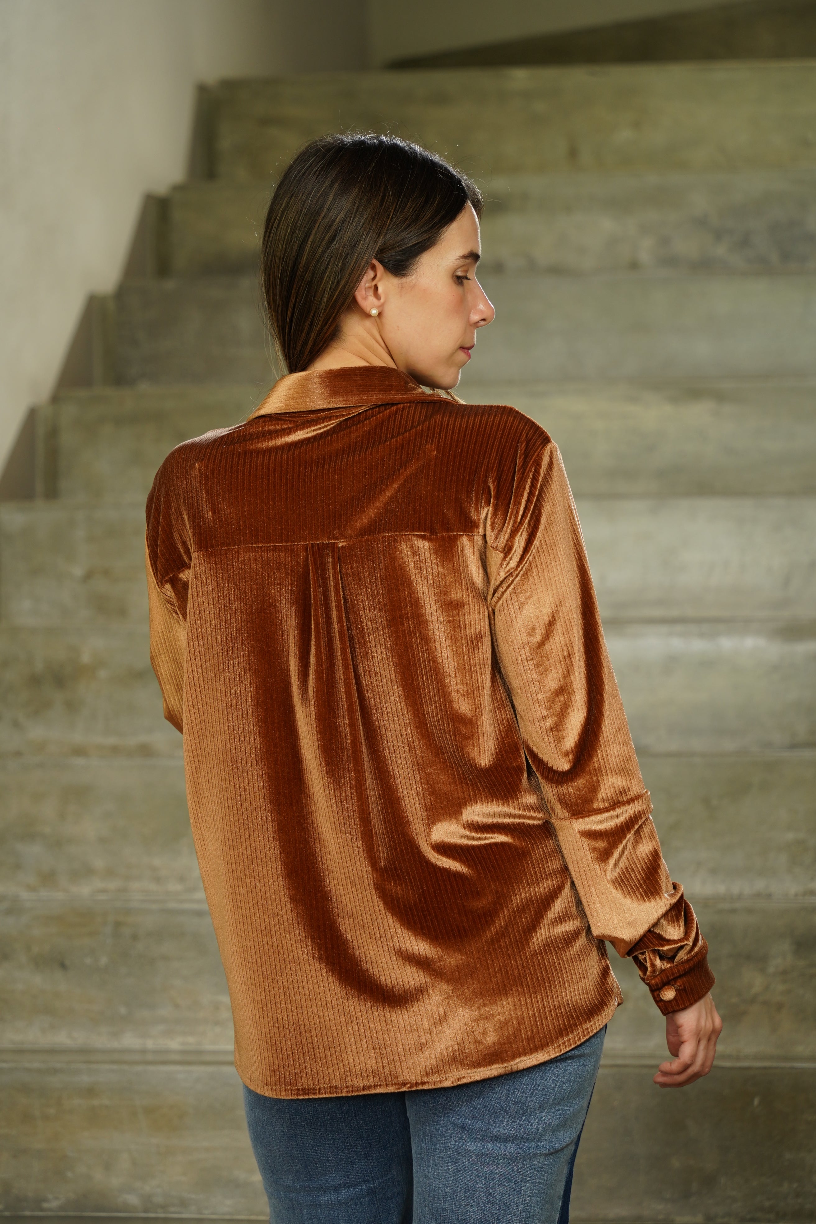 CAMISA CAFÉ VELVET