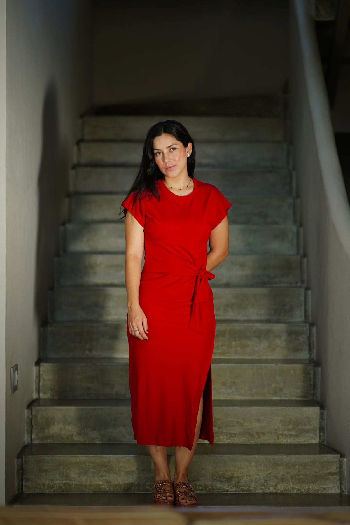 VESTIDO NUDO ROJO