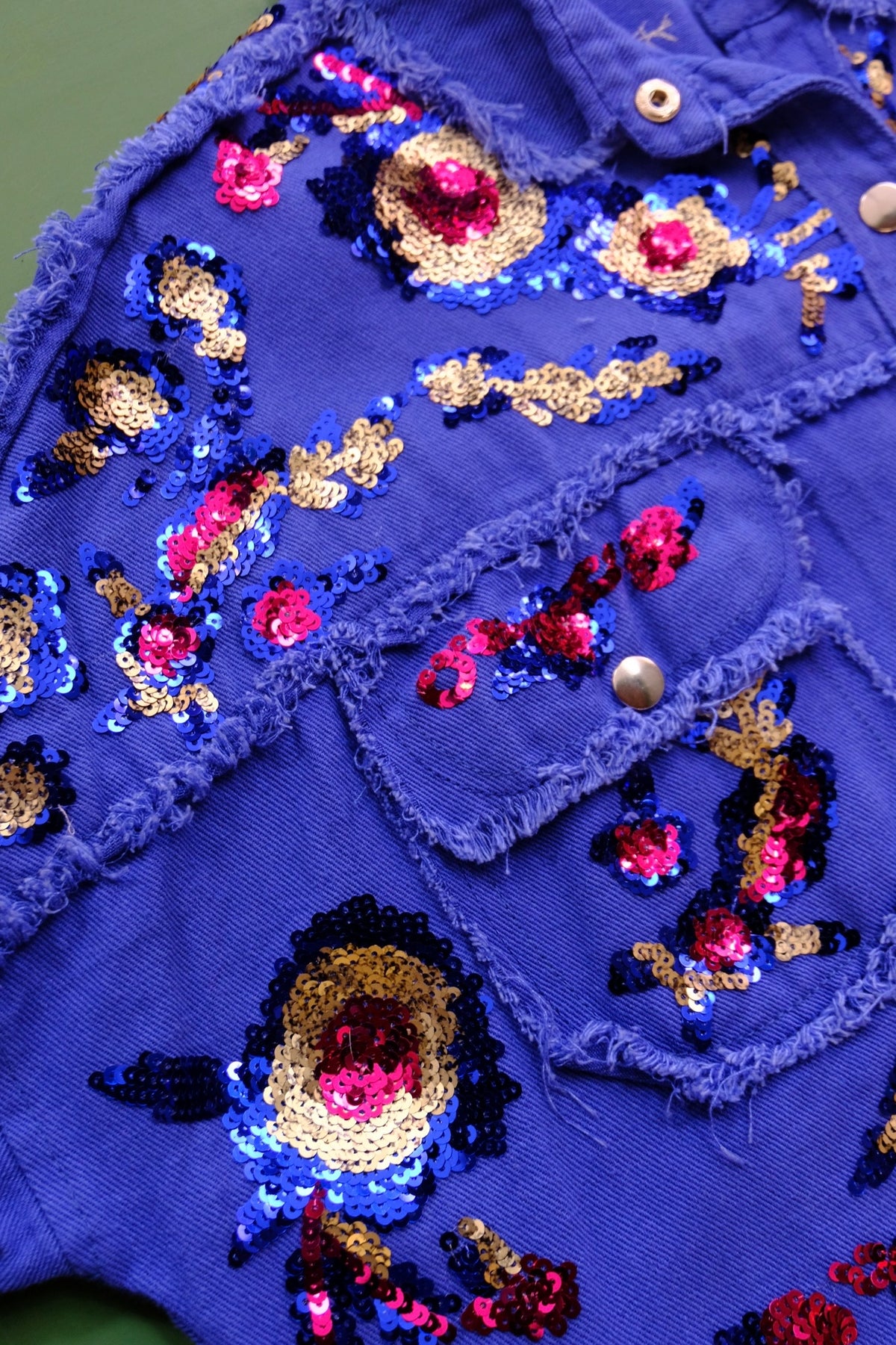CHAQUETA LENTEJUELAS AZUL