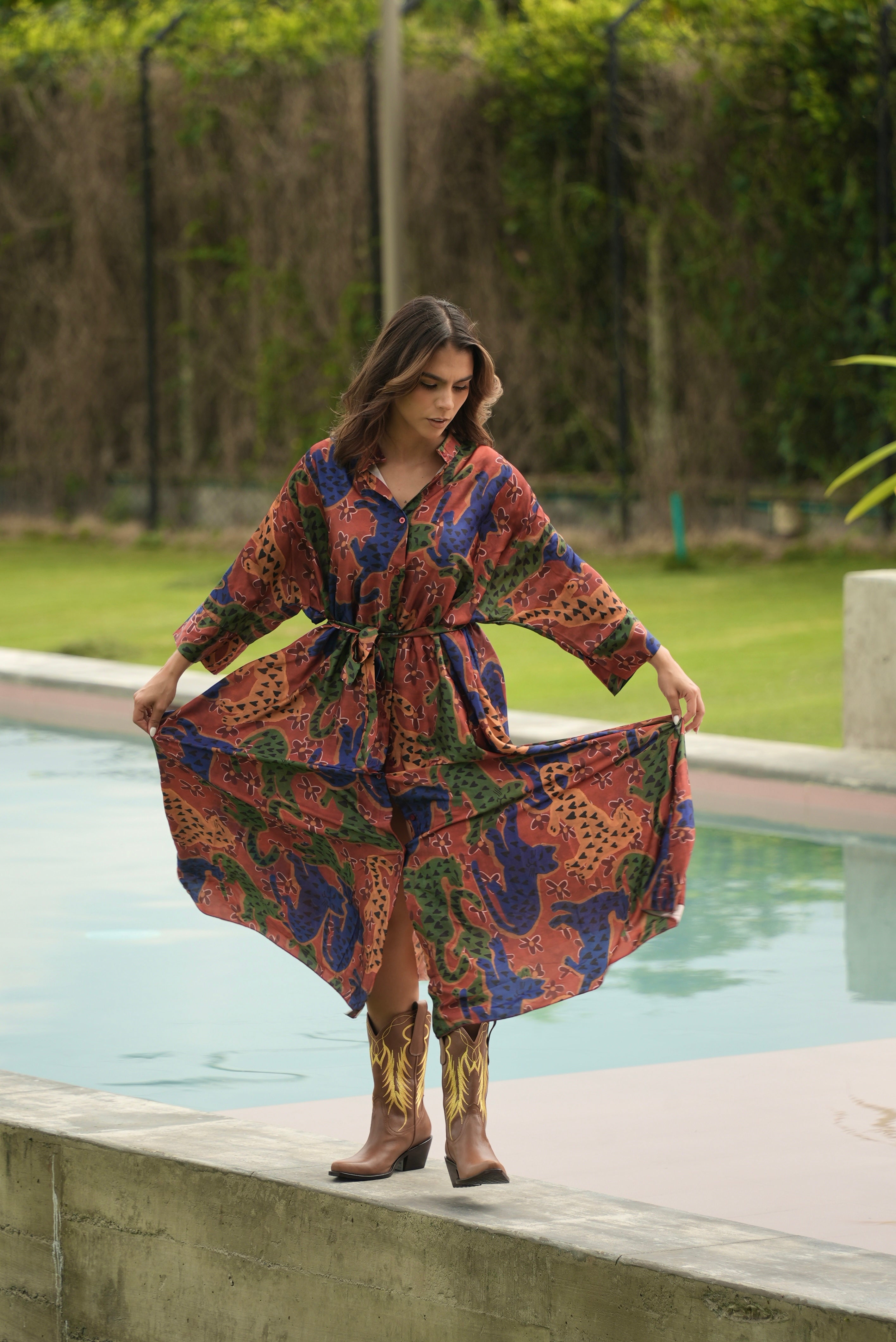 VESTIDO KIMONO A MOTIF