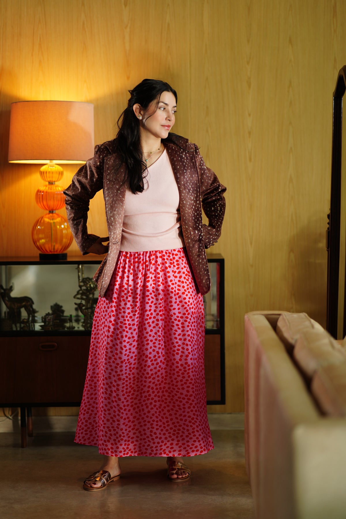 FALDA POLKA DOT ROSA ROJO