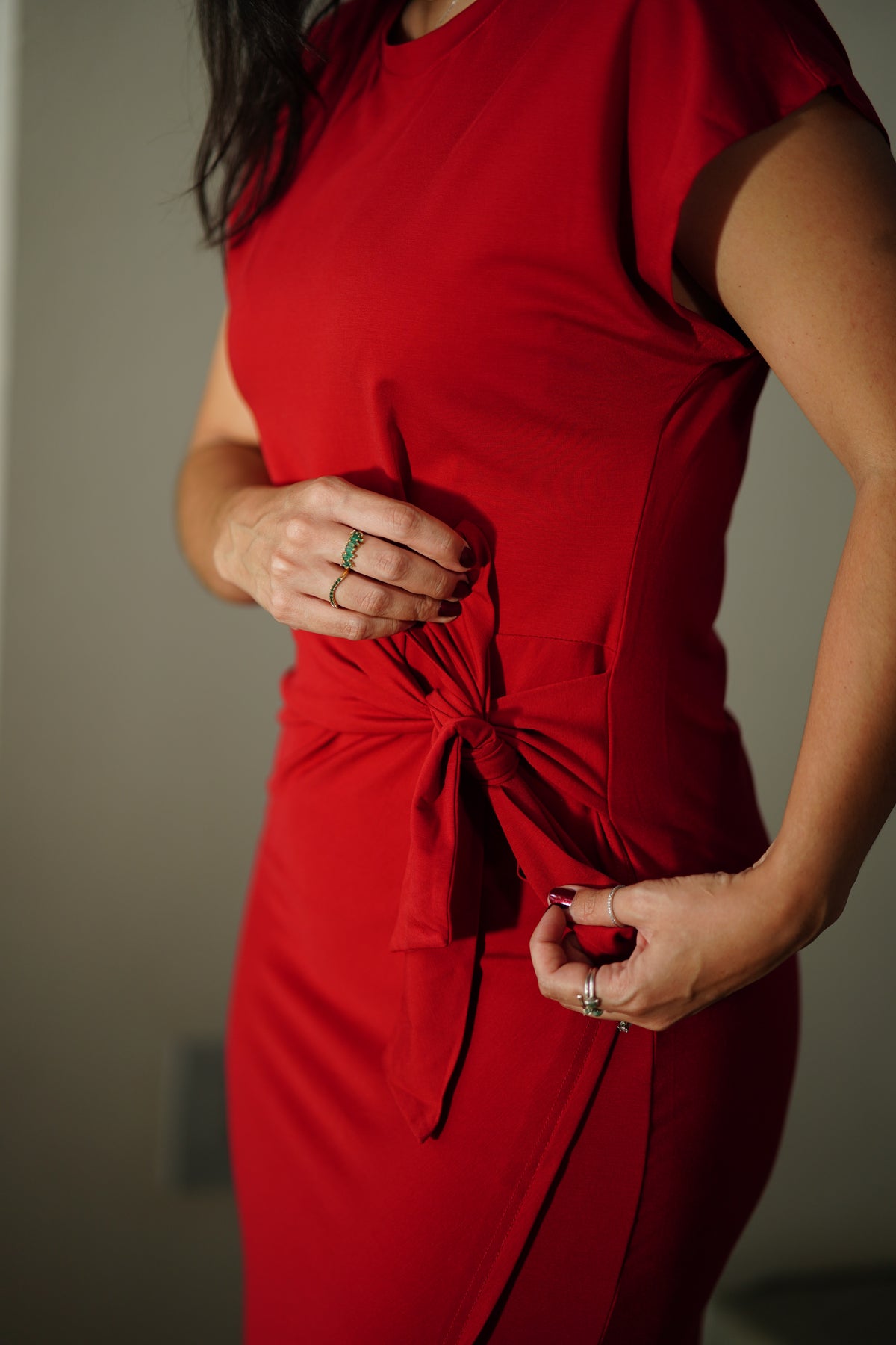 VESTIDO NUDO ROJO