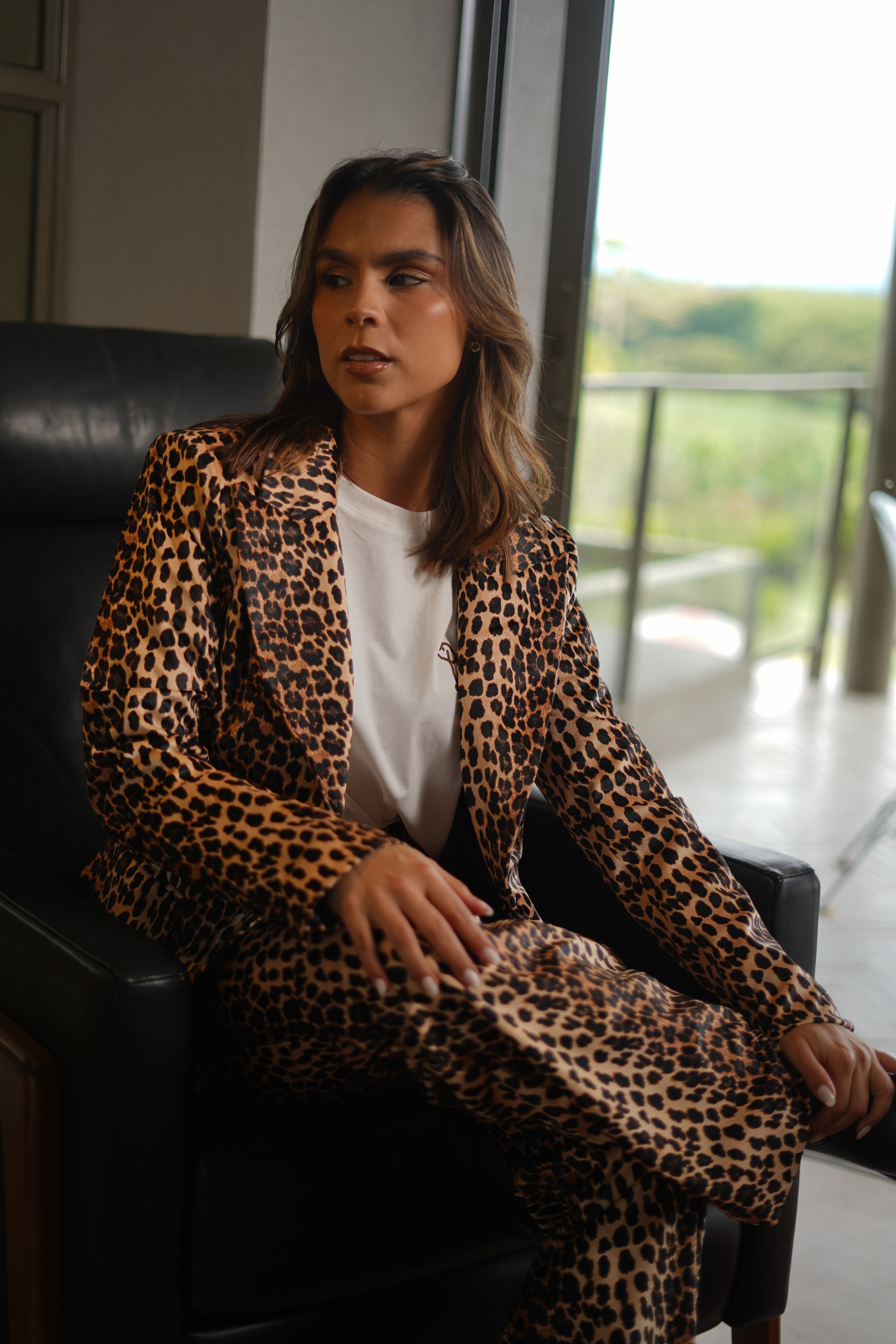 BLAZER VELVET LEOPARD