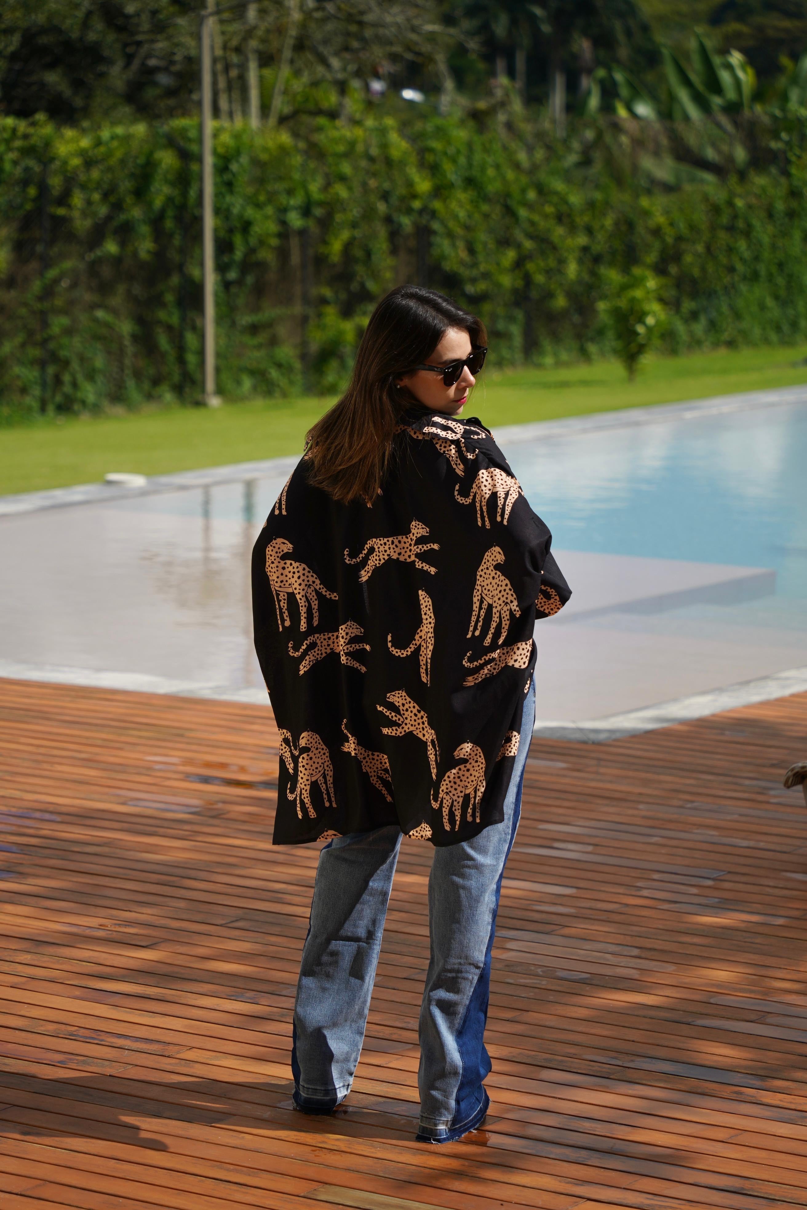 KIMONO BLACK LEOPARDS