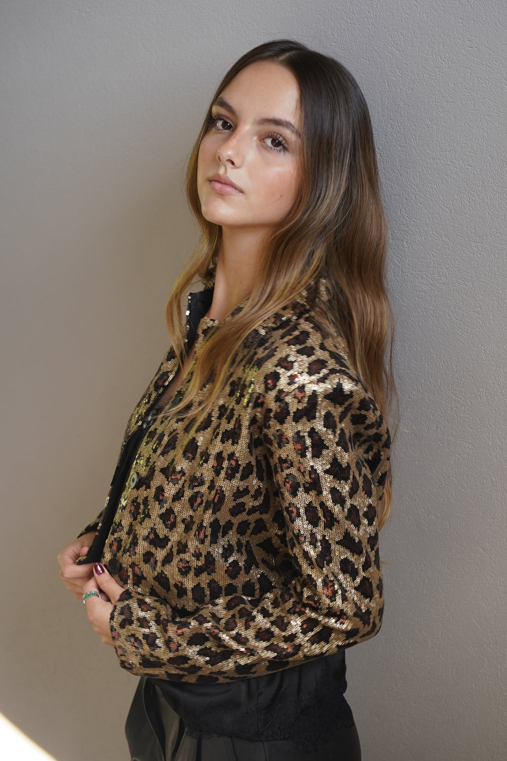 CHAQUETA SEQUIN LEOPARD