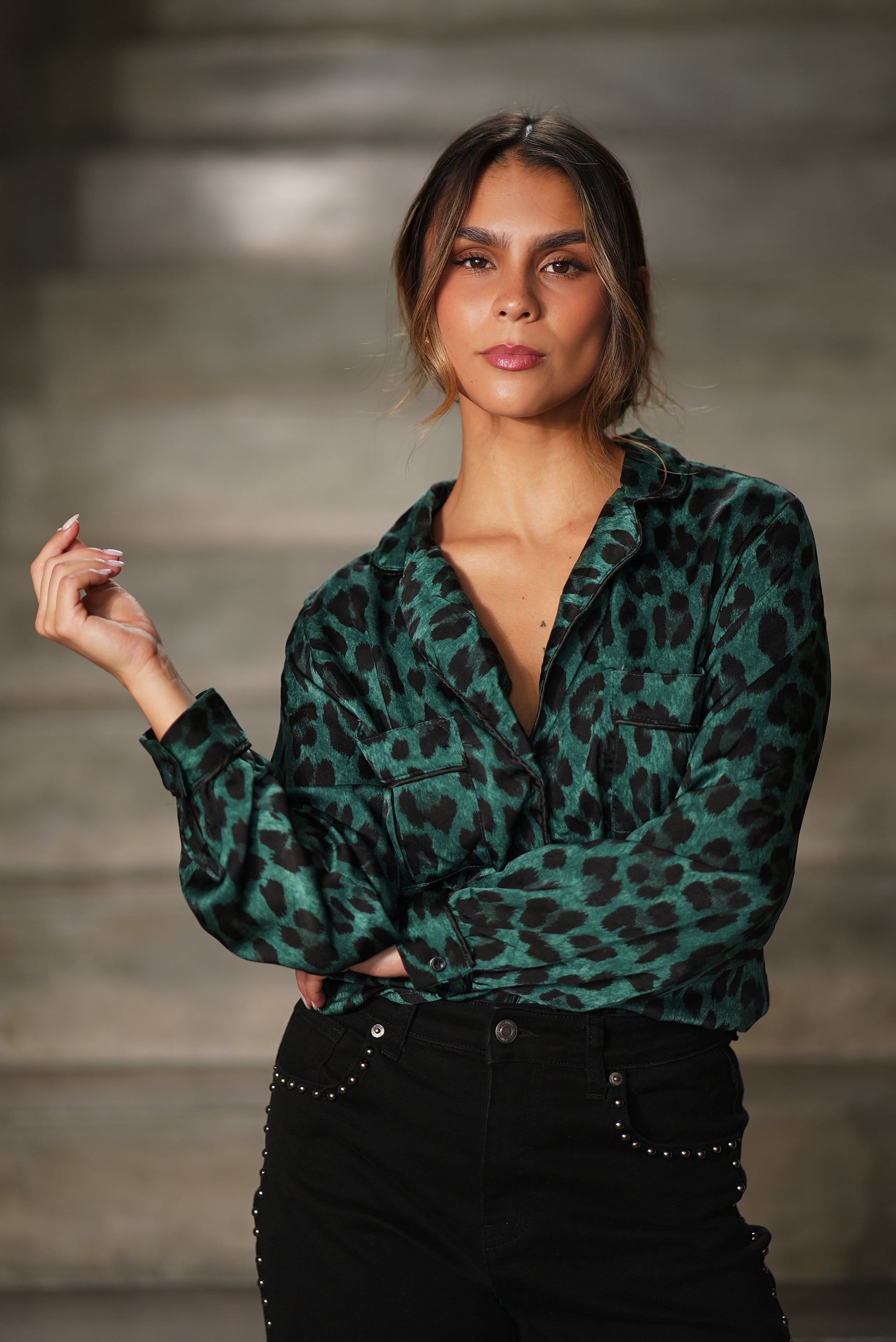 CAMISA LEOPARD GREEN