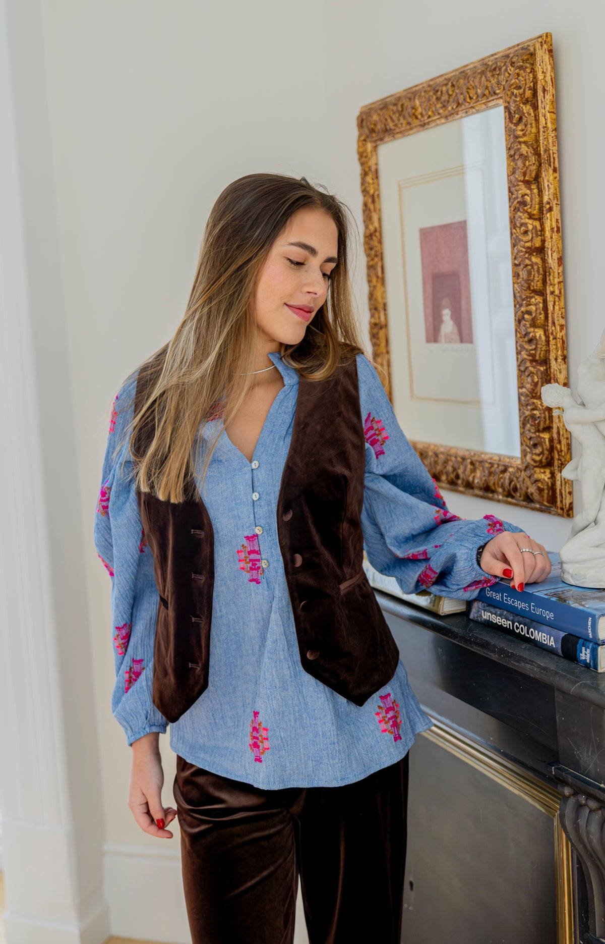 CAMISA AZUL TEJIDA