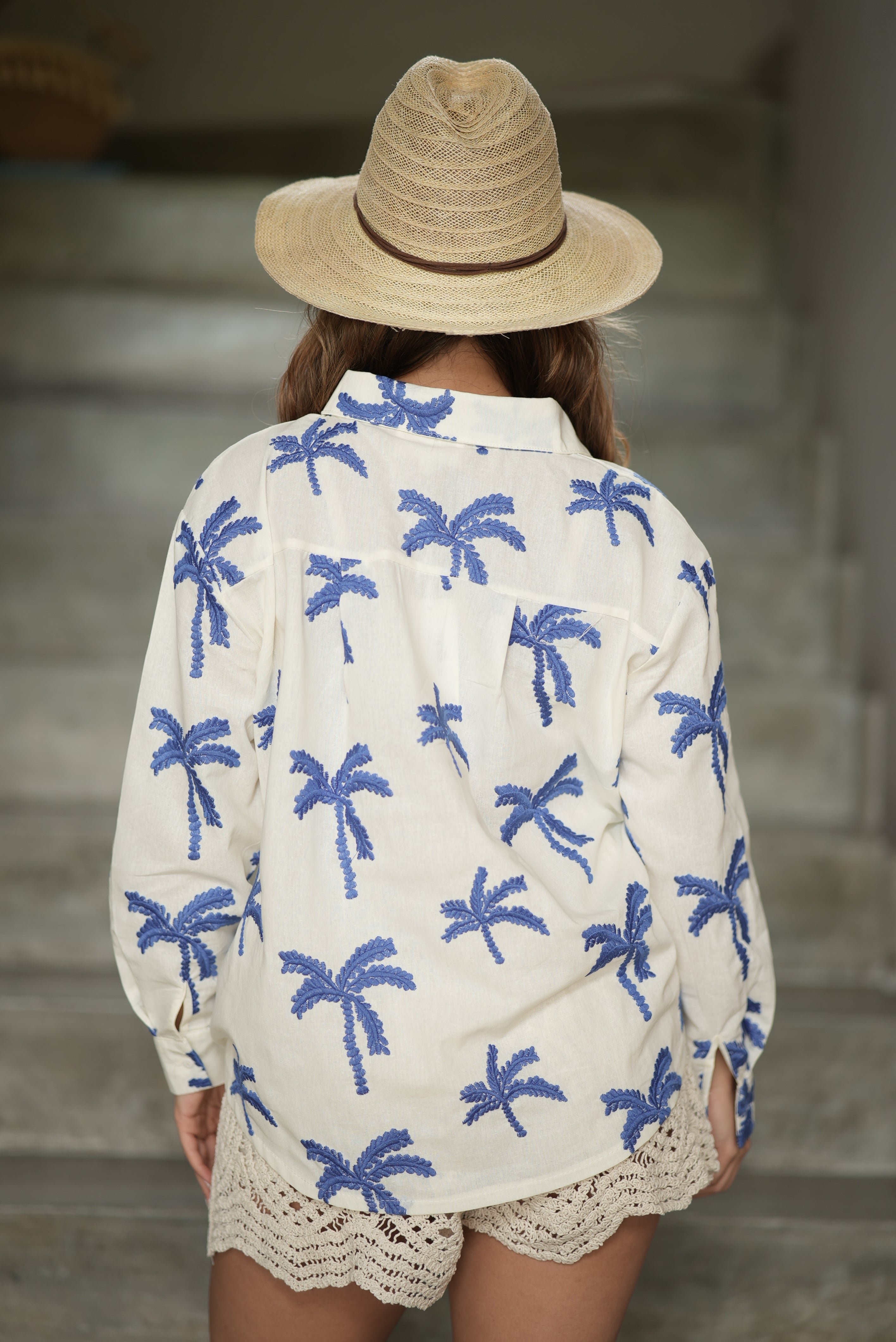 CAMISA BORDADO PALMERAS