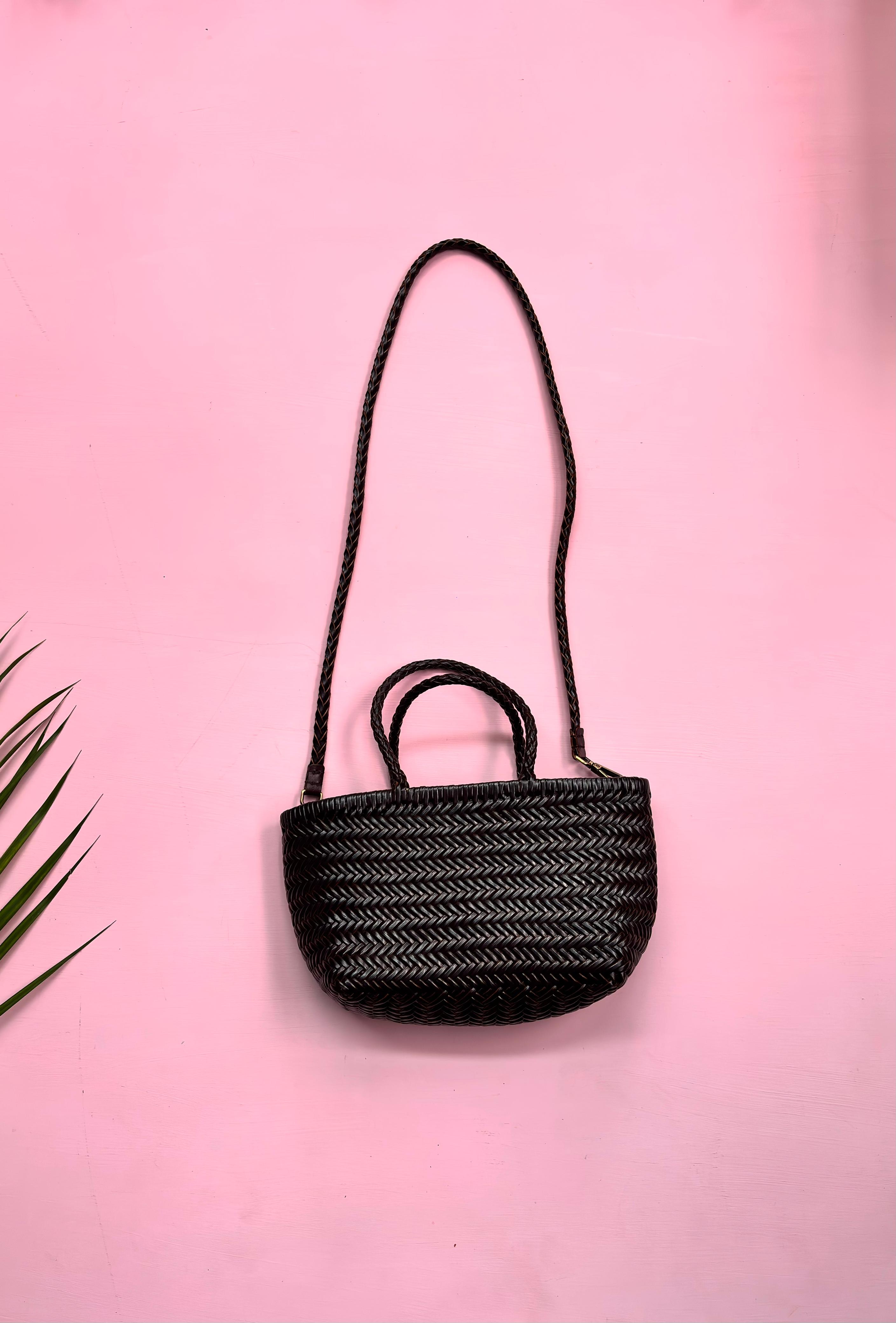 BOLSO TRENZADO BANDOLERA MARRON
