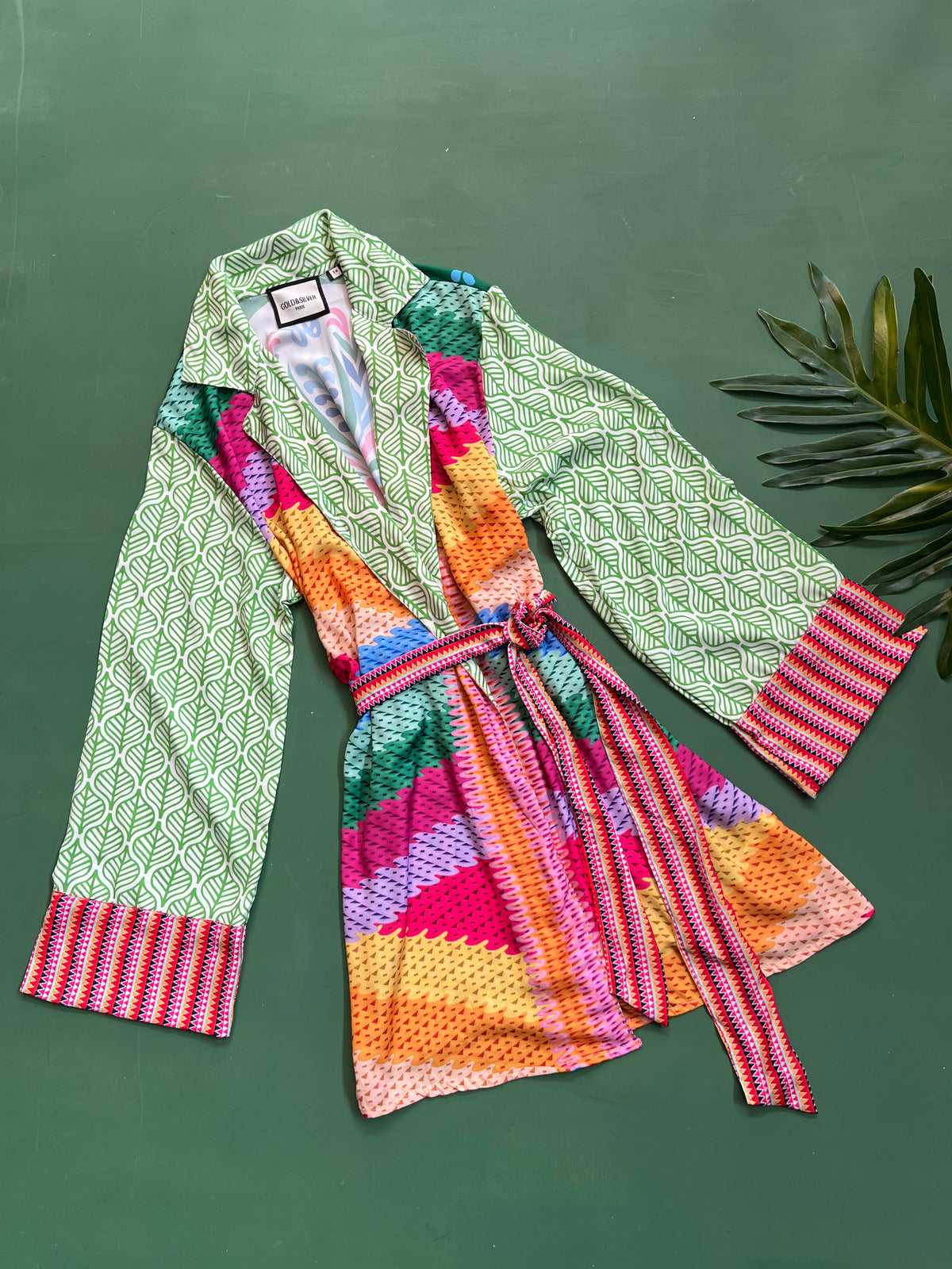 KIMONOS VERDE ESTAMPADO