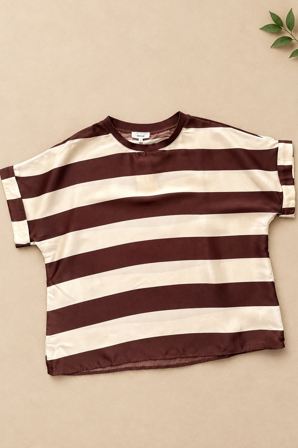 CAMISETA RAYAS CAFÉ