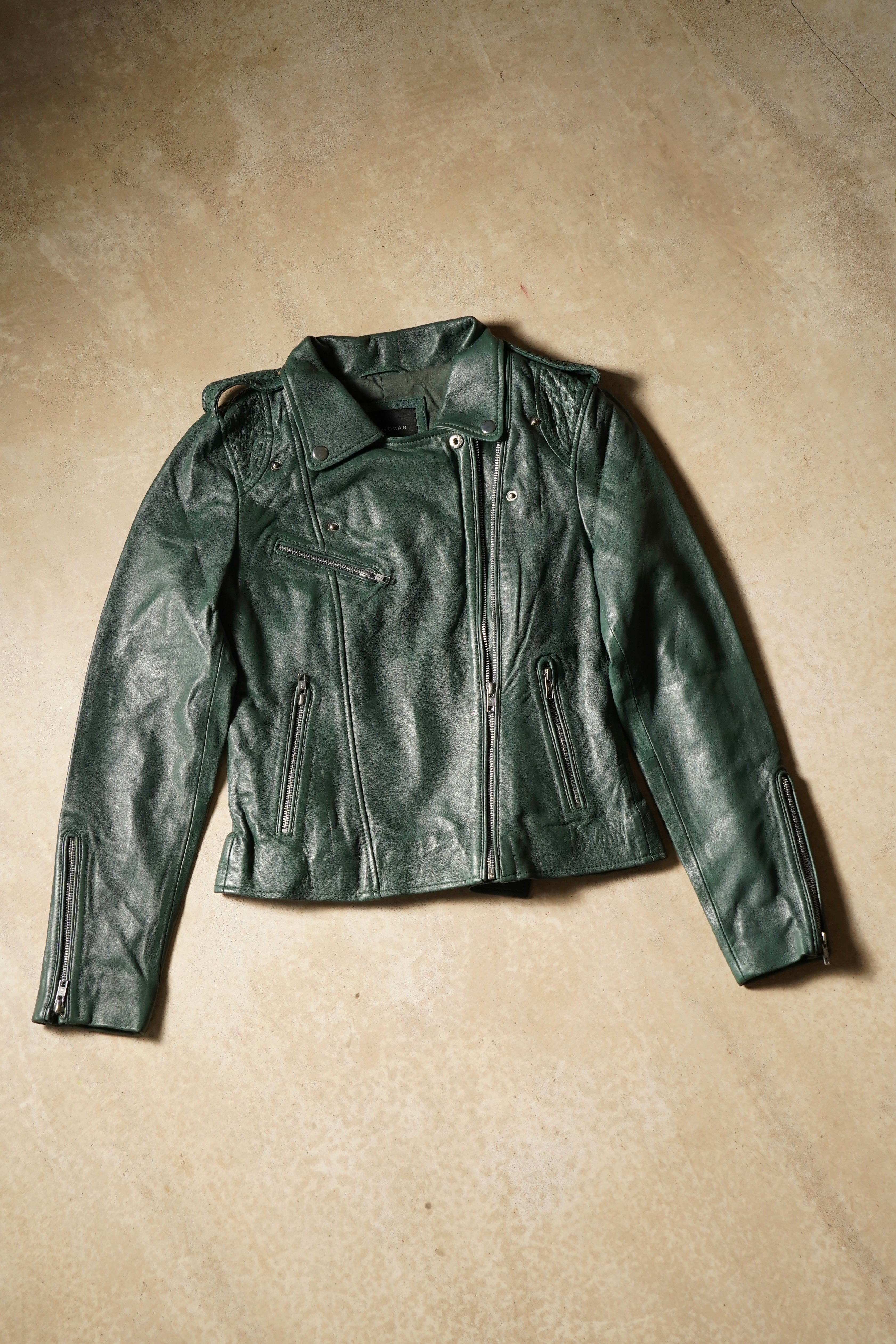 GREEN BIKER JACKET