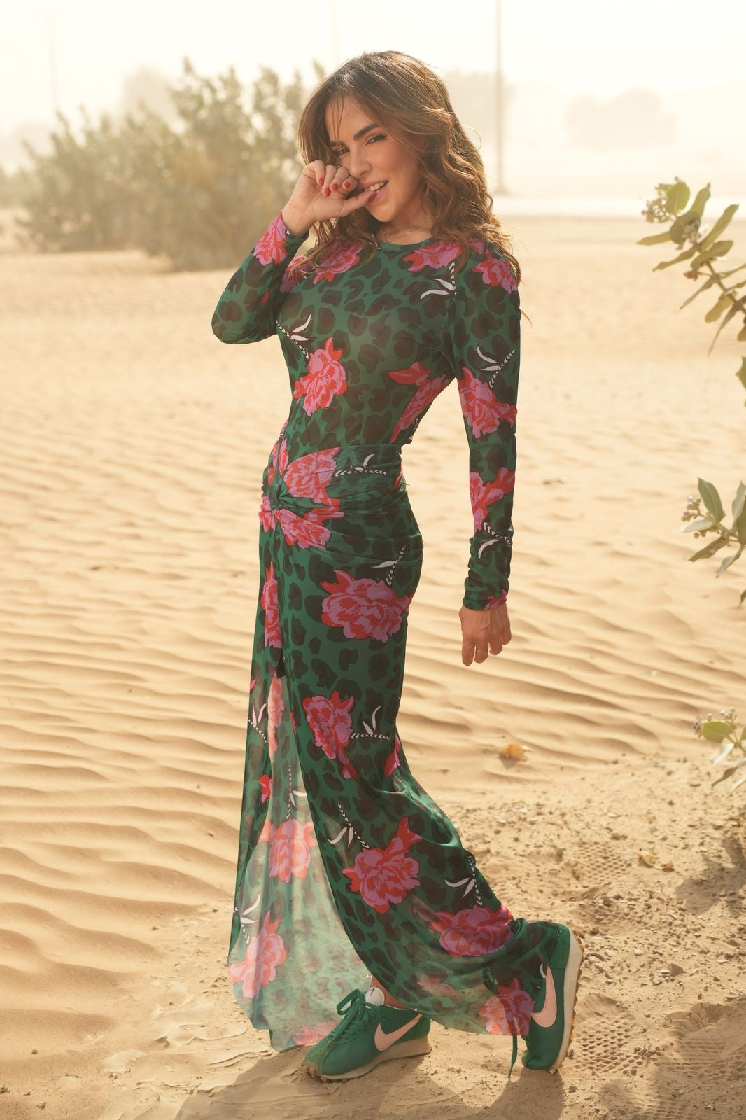 FALDA GREEN FLOWERS