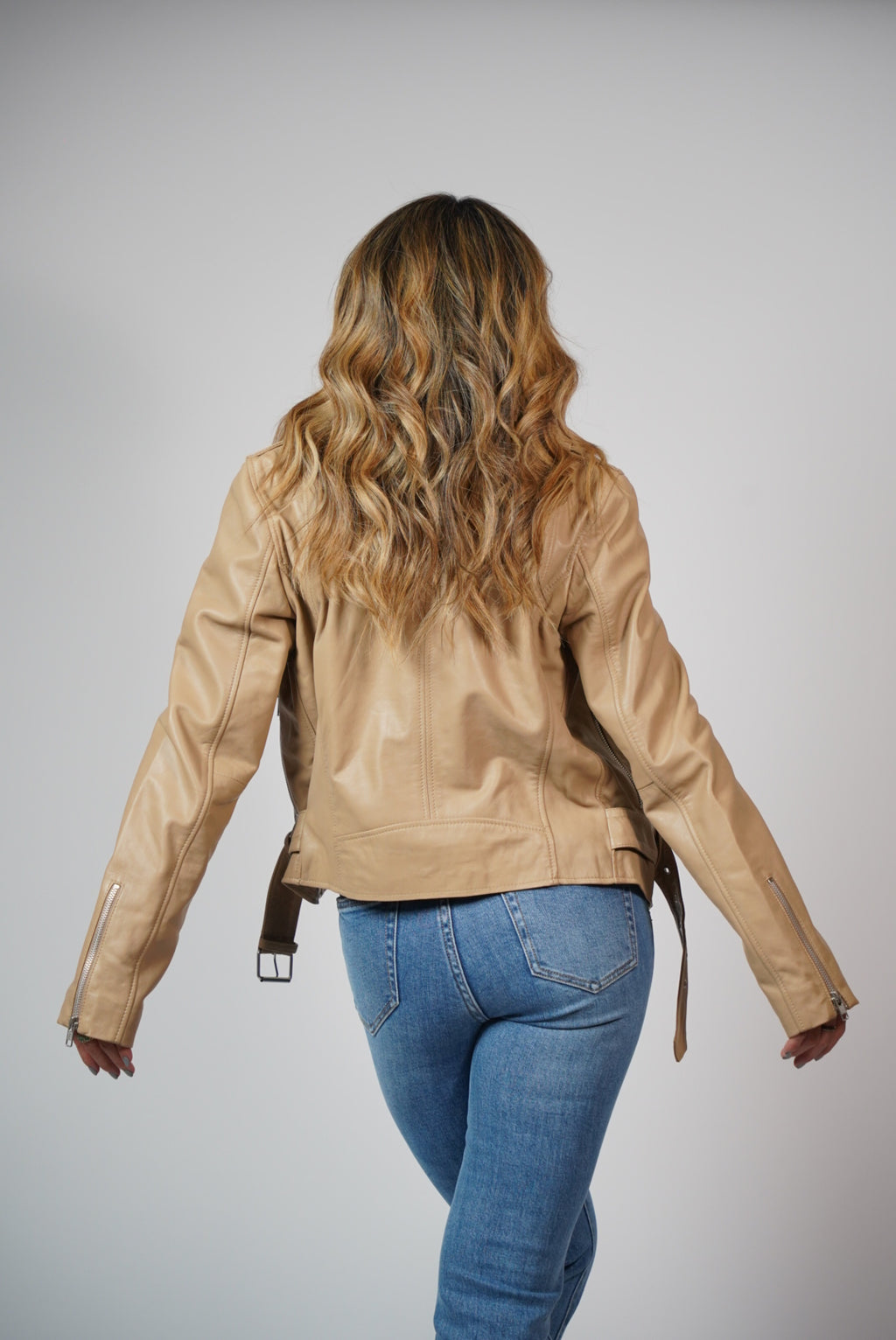 BIKER JACKET BEIGE
