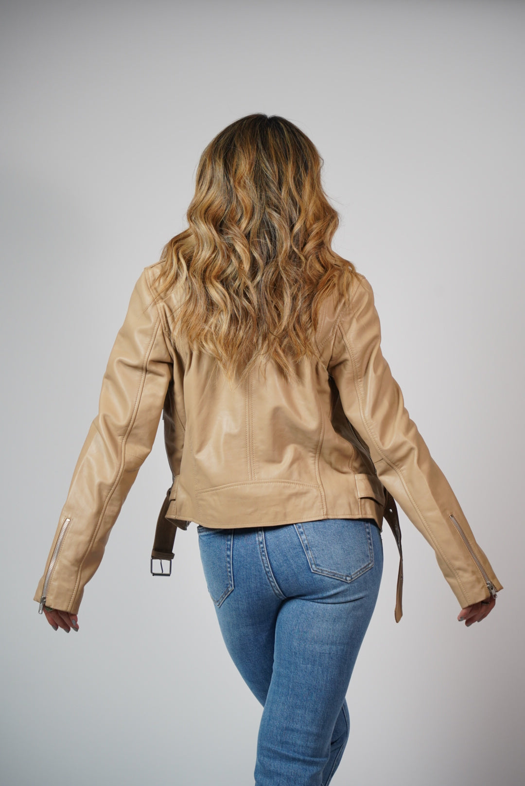 BIKER JACKET BEIGE